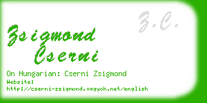 zsigmond cserni business card